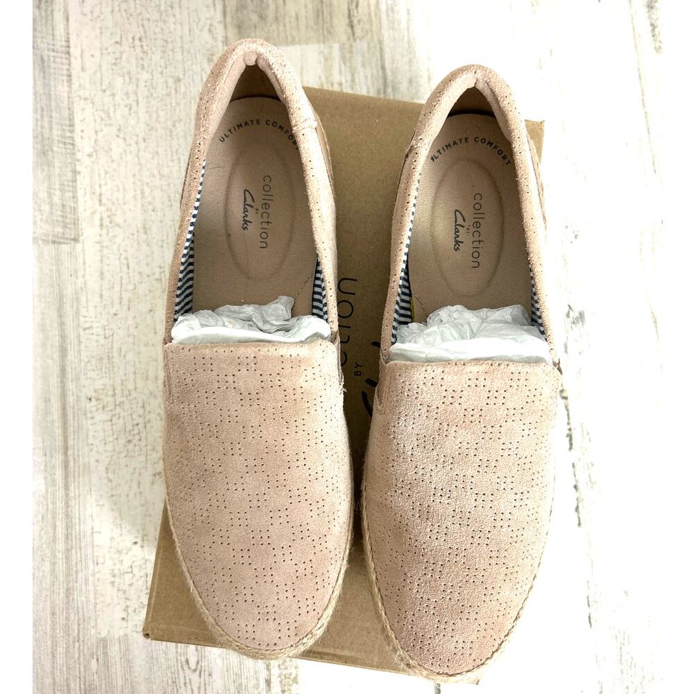 Clarks Womens 8 Tan Danelly Rai Suede Slip-On Casual Loafer Comfort Shoe - Picture 3 of 7